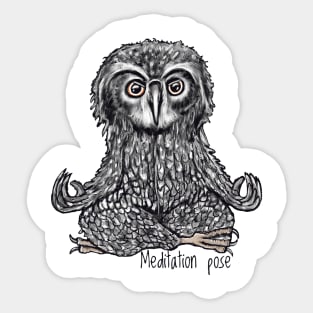 Meditation Owl Sticker